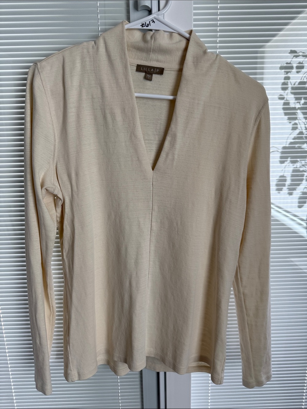 Lilla P Cream Long-Sleeve V-Neck Top